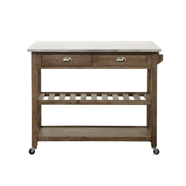 Drop Leaf Stainless Steel Kitchen Cart